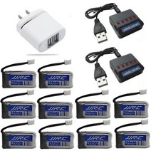 JJRC H36 오리지널 배터리 3.7V 260mAh E010 E011 E012 E013 RC 드론 F36 쿼드콥터 부품 3.7v Lipo 10 개, 보라색 _25C