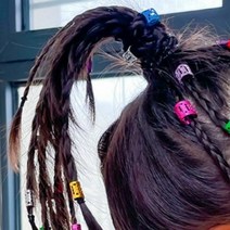 10x15mm 블레이즈 레게 땋은머리 장식 포인트 드레드 헤어링 롱50pcs