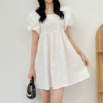 퍼니걸스 7001 퍼프 벌룬 반팔 스퀘어 넥 미니원피스 여성의류