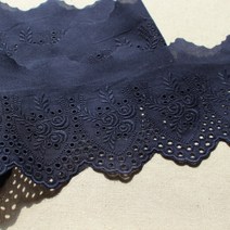 레이스여왕 단면 자수 면레이스 마리 로즈 레이스 폭 11.5cm X 270cm, 곤색