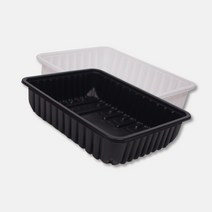 PP용기 La갈비용기 2kg 색상별 묶음 75개 정육포장 진열 배달 갈비트레이 고기진열 고기용기 정육용기, 검정색