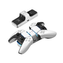 PS5 컨트롤러 충전기 듀얼 USB 타입 C 고속 플레이스테이션 5 충전 스테이션 도크 LED 표시기 안전 칩 보호 소니 듀얼센스 컨트롤러 WAKEYBOO