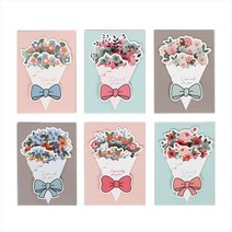 톡톡팬시 꽃다발카드 6종세트, 혼합 색상, 10세트