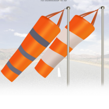 바람자루 풍향계 측정기 지지대 윈드삭 풍향기, 2m 반사 싱글 윈드삭