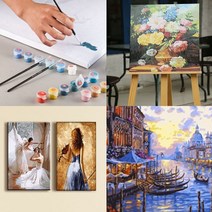 DIY 명화 그리기 인테리어 그림 인물 동물 건물 유화그리기세트 직장인 집순이 취미 선물, 할슈타트
