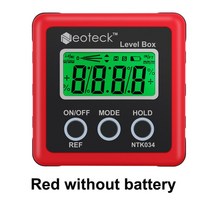레이저수평기 Neoteck-정밀 디지털 경사계 전자 각도계 4x90 도 마그네틱 베이스 각도기 파인더 베벨 박스, CHINA, Red without battery