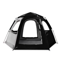 편리한 초대형 오토 육각 텐트 8인용, 블랙