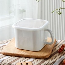 모던하우스 직화로 끓여서 바로 보관하는 법랑 핸들 저장용기 화이트 2.65L KC0622011