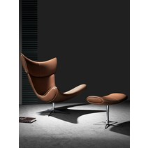 보컨셉 라운지 체어 1인 가죽 소파 Imola Chair, 다크그레이 레이어 가죽