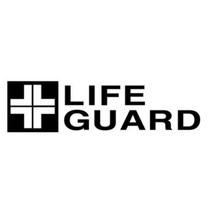 라이프가드(LIFE GUARD)로고 스티커, 화이트, 가로 23cm x 세로 6cm, 1개
