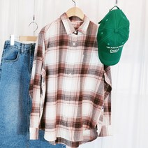 데칼 루즈핏 체크 셔츠 남방