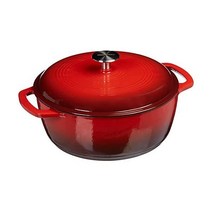 Amazon Basics 에나멜 무쇠 더치 오븐 4리터 빨간색 SX-45QTR, 4.3-Quart_Oven, Red