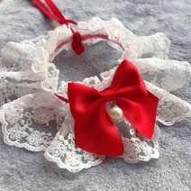 Tulle Bowknot Dog Bows 고양이 액세서리 맞춤형 핑크 레이스 조절 가능한 개 Bib Bandana 귀여운 마카롱 애완 동물 목 장식 스카프 Ragdoll, [01] XS length15cm-20cm, [07] 7