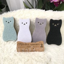 고양이 양면 수세미 4P 다용도 스펀지 귀여운 수세미 주방 욕실, 고양이 수세미 4P 세트