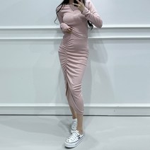 그레이스 셔링 밴딩 여성 롱 스커트