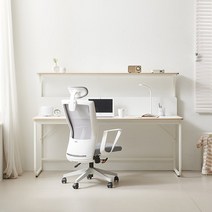 나무뜰 하딘 화이트 선반형 철제 책상 1800 CNM030, 블랙+오크