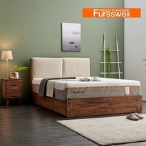 퍼스웰 북유럽풍 참죽원목 쿠션헤드침대.서랍침대.퀸TH_074, 색상No1