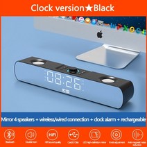 사운드바 soaiy led soundbar 컴퓨터 스피커 블루투스 스피커 홈 시어터 바, 검은 색