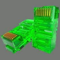 ZoeRax RJ45 Cat6 통과 커넥터 다양한 색상 EZ-솔리드 또는 연선 UTP 네트워크 케이블용 모듈러 플매트 카펫 러그 압착, [01] 100pcs, [04] Green