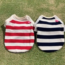 골지 라운드 티셔츠 네이비 반려견 애완견 비숑 예쁜강아지옷 말티푸 댕댕이 반려견옷, M