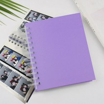 인생네컷 앨범 포토북 앨범 접착식 초음파 사진 보관 선물 사진 최대 100장보관, 퍼플