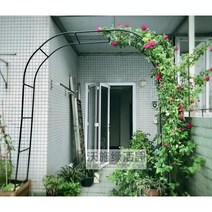 JINGHENG 정원아치 장미 철제 넝쿨 가든아치 정원 가든 용품 전원주택 정원꾸미기 북유럽 스타일3, 백색 관 직경 18, 폭 1.8m, 높이 2.4m