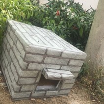 야외 대형견 큰개 진돗개 강아지 판넬 난방 조립식 개집 실외 플라스틱 보온 강아지집 001 DIY 수제 애완, 회색 벽돌 사각 구멍(슬로_트럼펫(고양이 1-2마리)