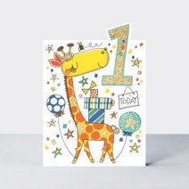 빛나 한살 아이 첫번째 기린 생일 카드 - Age 1