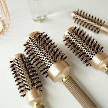 열전도 높은 드라이 헤어 롤 빗(4size) 고급 볼륨 고데기 두피 남자 브러시, 블랙 소소(25)