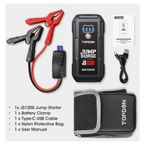 자동차배터리점프 차량용밧데리충전기 자동차배터리충전기TOPDON JS2000/JS1200 12V 자동차 점프 스타터 배, 01 JS1200 1200A