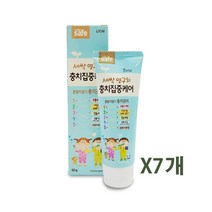 UNIQ&MALL 라이온 키즈앤 세이프 새싹영구치 충치집중치약 60g 어린이 키즈 치약, 7개