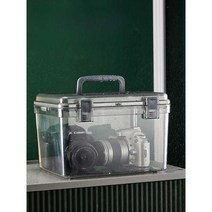 카메라 제습통 항습 상자 렌즈통 수납함 DSLR 방습고, 소형+카메라 전용 건조제 (투명+실리콘 씰)