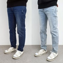 아르티안 워싱 일자 스판 남자 밴딩청바지