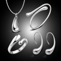유럽/미국의 판매 절묘한 물방울 스타일 유행 Electroplated 목걸이 귀고리 반지 보석 세트 워터 드롭
