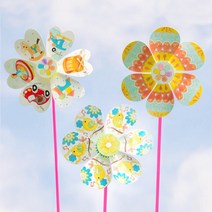 민화샵 꽃 바람개비만들기 종이바람개비 만들기세트 꾸미기재료 DIY 미술재료 미술만들기 미술교재 신나는야외활동 미술교구, 꽃 바람개비만들기-하트디저트