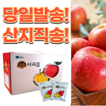 경북 청송 명품 NFC 착즙 주스 생 사과즙 추천 선물용 50포 100포 50팩 100팩 1박스, 100포(2박스)