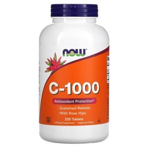 나우 푸드 C-1000 아스코르브산 250정, 100 개 NOW Foods