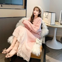 니트원피스 롱원피스 빅사이즈 티셔츠 하객룩 겨울가을