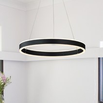 LED 링 펜던트 조명 인테리어 원형 포인트등 식탁등, 블랙, 주광색(하얀빛)