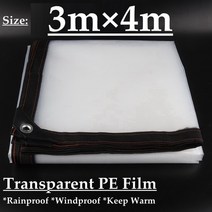 그라운드시트 방수포 텐트시트 0.12mm 투명 플라스틱 PE 필름 타포린 정원 다육 식물 따뜻한 커버 파티오, 10 3x4m_01 Thickness 0.12mm, 10 3x4m_01 Thickness 0.12mm