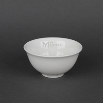 크롬 짜장공기-도자기공기 화이트 업소용 뷔페기물