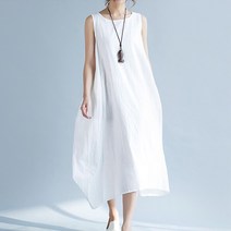메이클로셋 화이트 마면 여름 나시 롱원피스