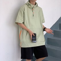 Baiwife 깡패 화이트 후드 반팔 티셔츠