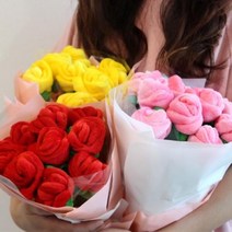 아트박스/갓샵 갓샵 장미꽃 인형 꽃다발! 3color [여자친구 기념일 시들지 않는 여친 꽃 선물], 빨간장미