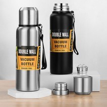 1.5리터 대용량보온병 캠핑 등산용 대형 보온 보냉병, 블랙, 500ml
