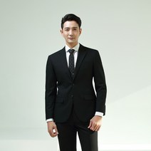 MANIT 맨잇슈트 001 T/R 솔리드 파워넷 허리 러버밴드 정장 (블랙)