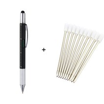 레벨측정기 7in1 Multifunction Ballpoint Pen with Modern Handheld Tool Measure Technical Ruler Screwd, 07 Blue core black