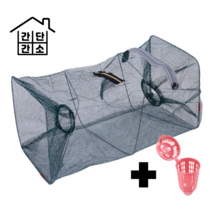 간단간소 사각 통발 세트(미끼통+로프+장갑) 민물 바다 계곡 문어 대형 먹이통 주머니