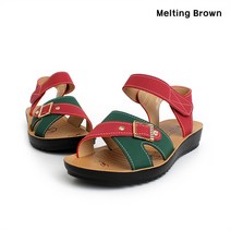 로즈블로썸 멜팅브라운 캐주얼 여성 큐빅 버클 스트랩 샌들 2color (8715678)