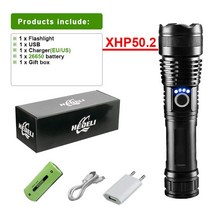 100000 루멘 고출력 Led 해루질 손전등 후레쉬 XHP90 USB 충전식 18650 플래시 라이트 전조등 줌 토치 캠핑 랜턴 비상 상황, [06] F, [01] Black, [01] ZOOM